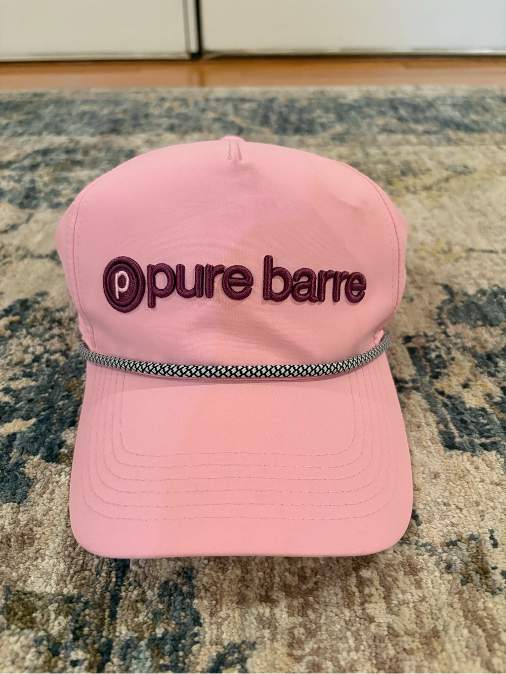 Pure Barre Pink Adjustable Trucker Hat Rope Embroidered Logo Women’s Excellent